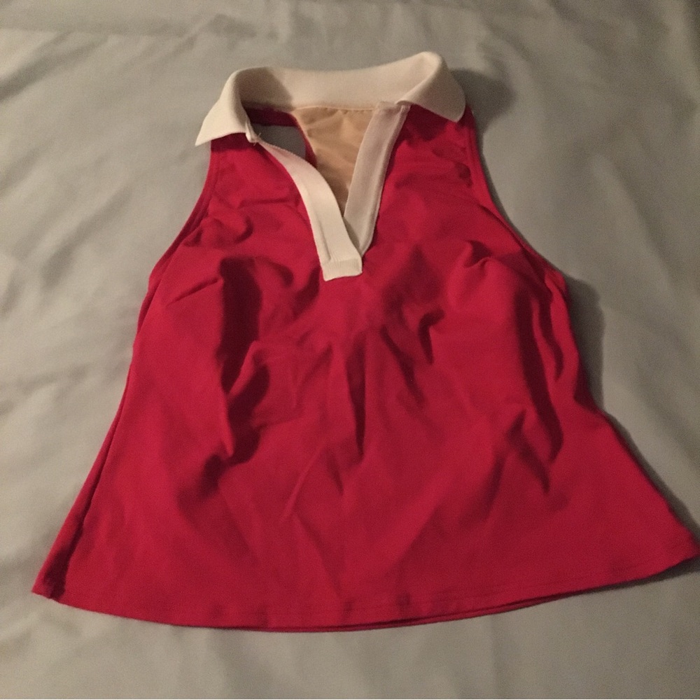 Lands End size 6 Collared Racerback Tankini Top